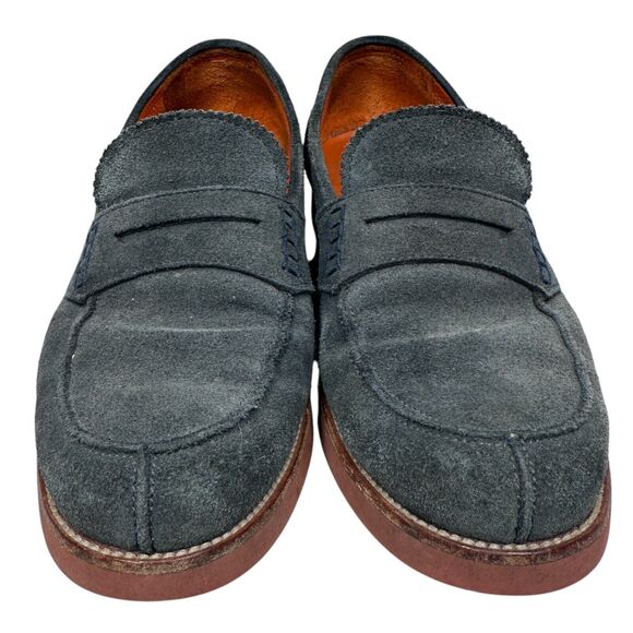 Tricker’s Penny Loafers Shoes‎ Men’s EU 41 Dark Blue Suede Pull On Oxford $350 main image 6